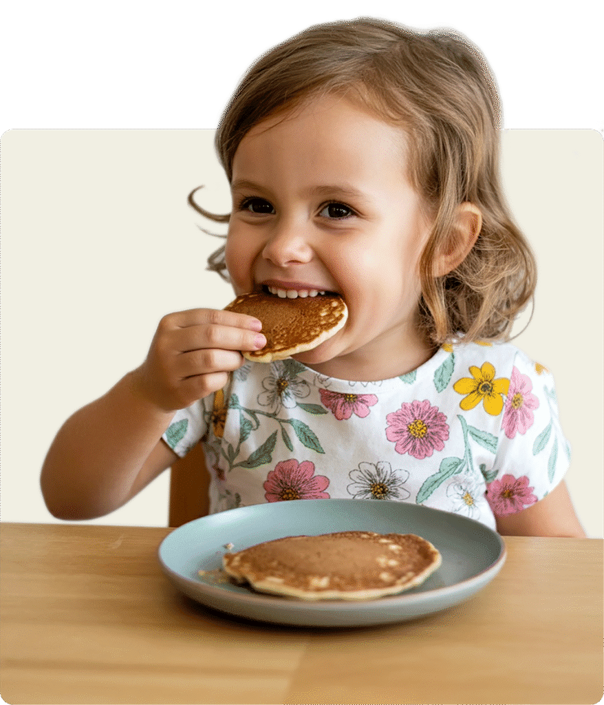 littlefant einfach gesund fruehstuecken maedchen isst pancakes neu